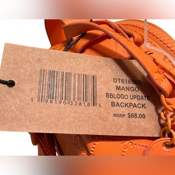 Steve Madden NWT Fun for Halloween? SM Logo Mango / Orange Backpack Bag (P051) - Picture 6 of 10